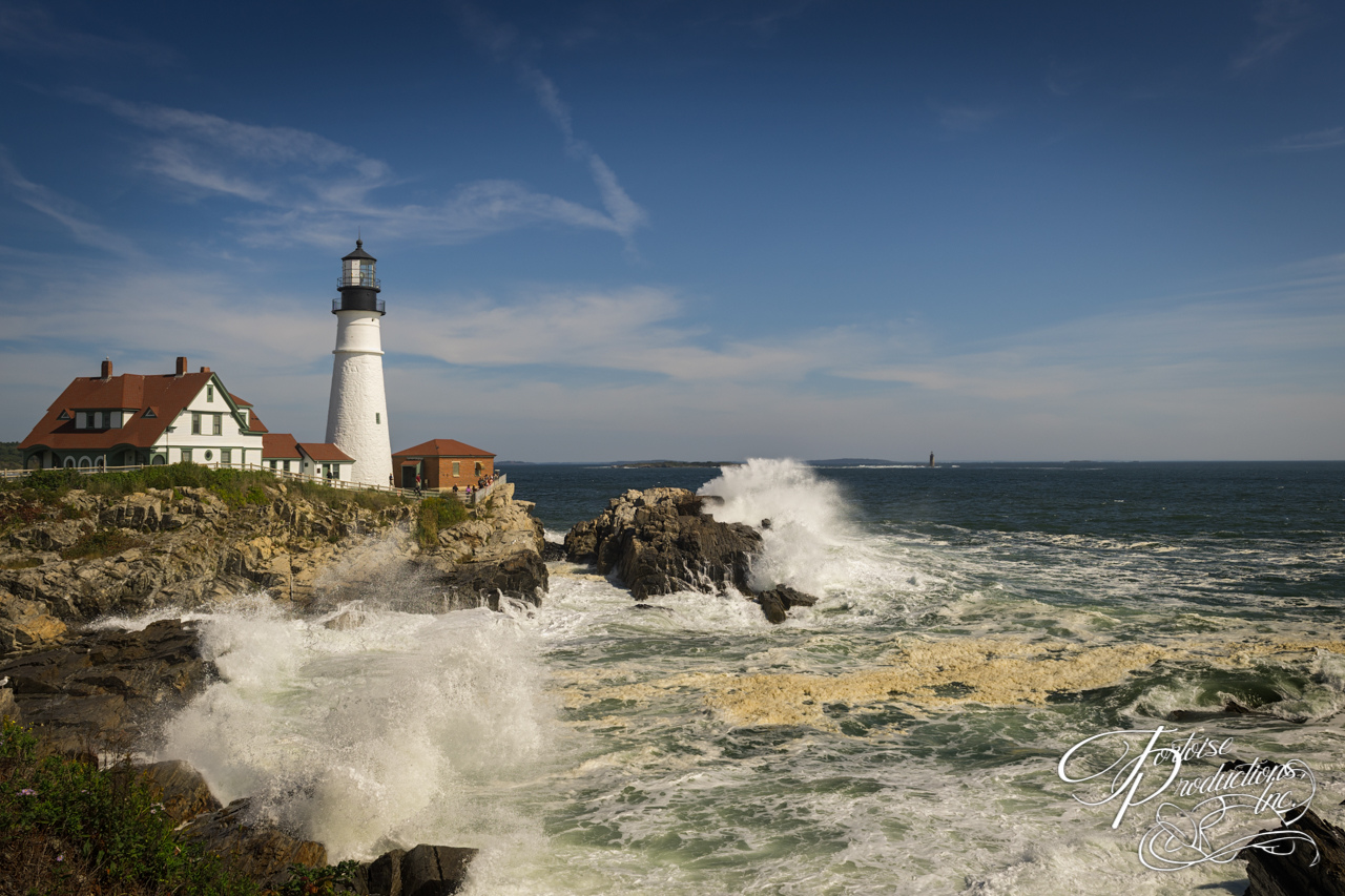 Crashing Waves at Portland Head Lighthouse