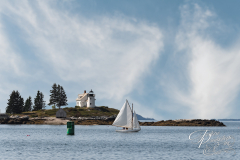 Pumpkin Island Lighthouse and Sailboat